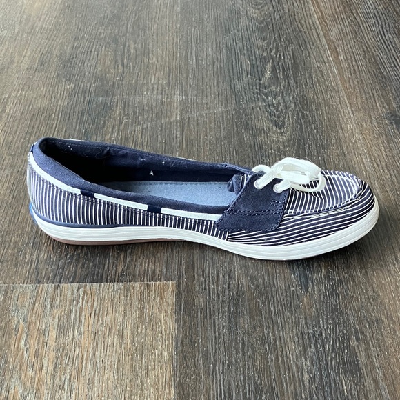 Keds Striped Canvas Shoed in Blue and White - Picture 4 of 8